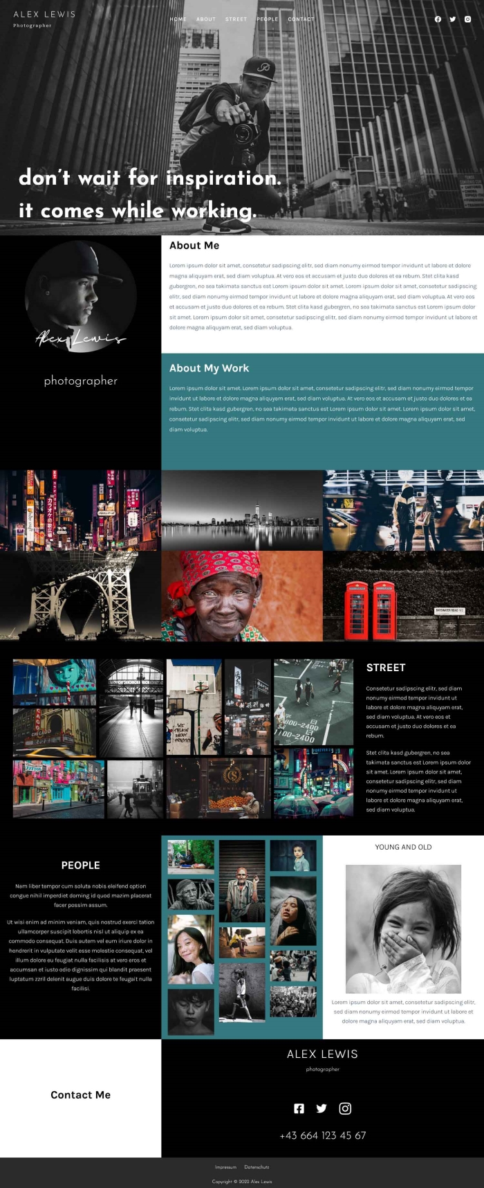 Design website für FotografIn