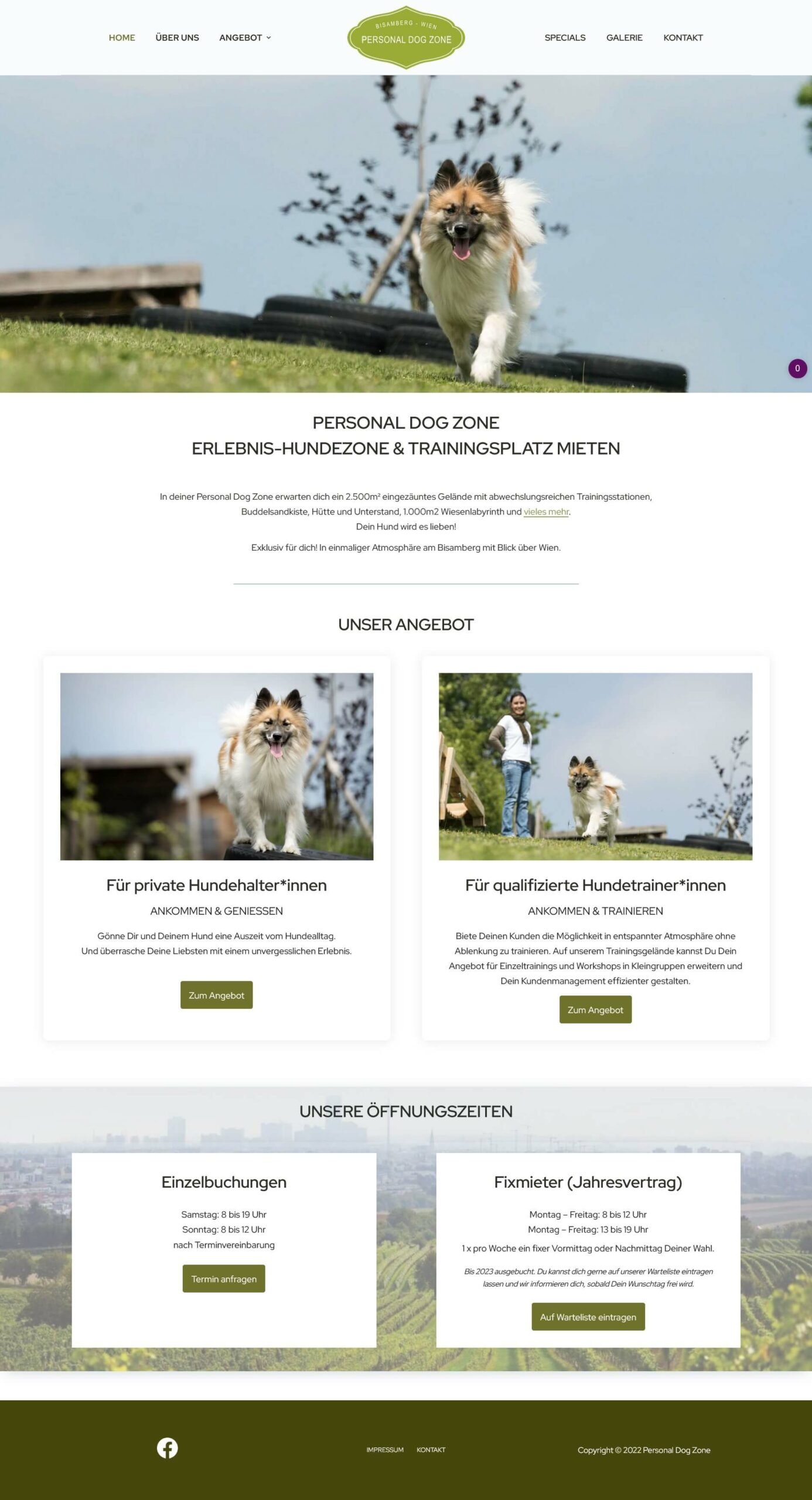 Website Hundetrainingsplatz mieten