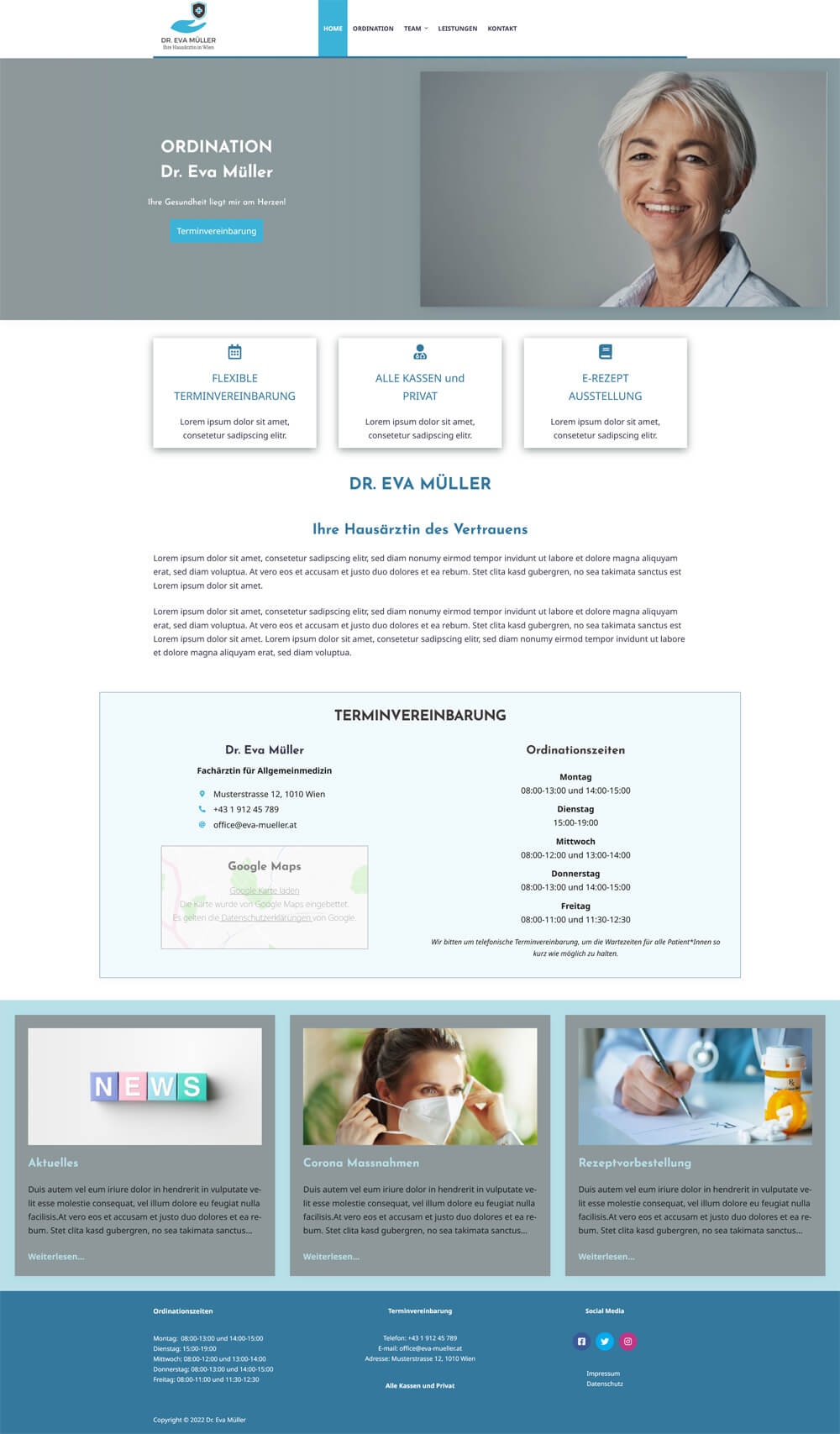 Website design Arzt Ärztin Praxis Medizin